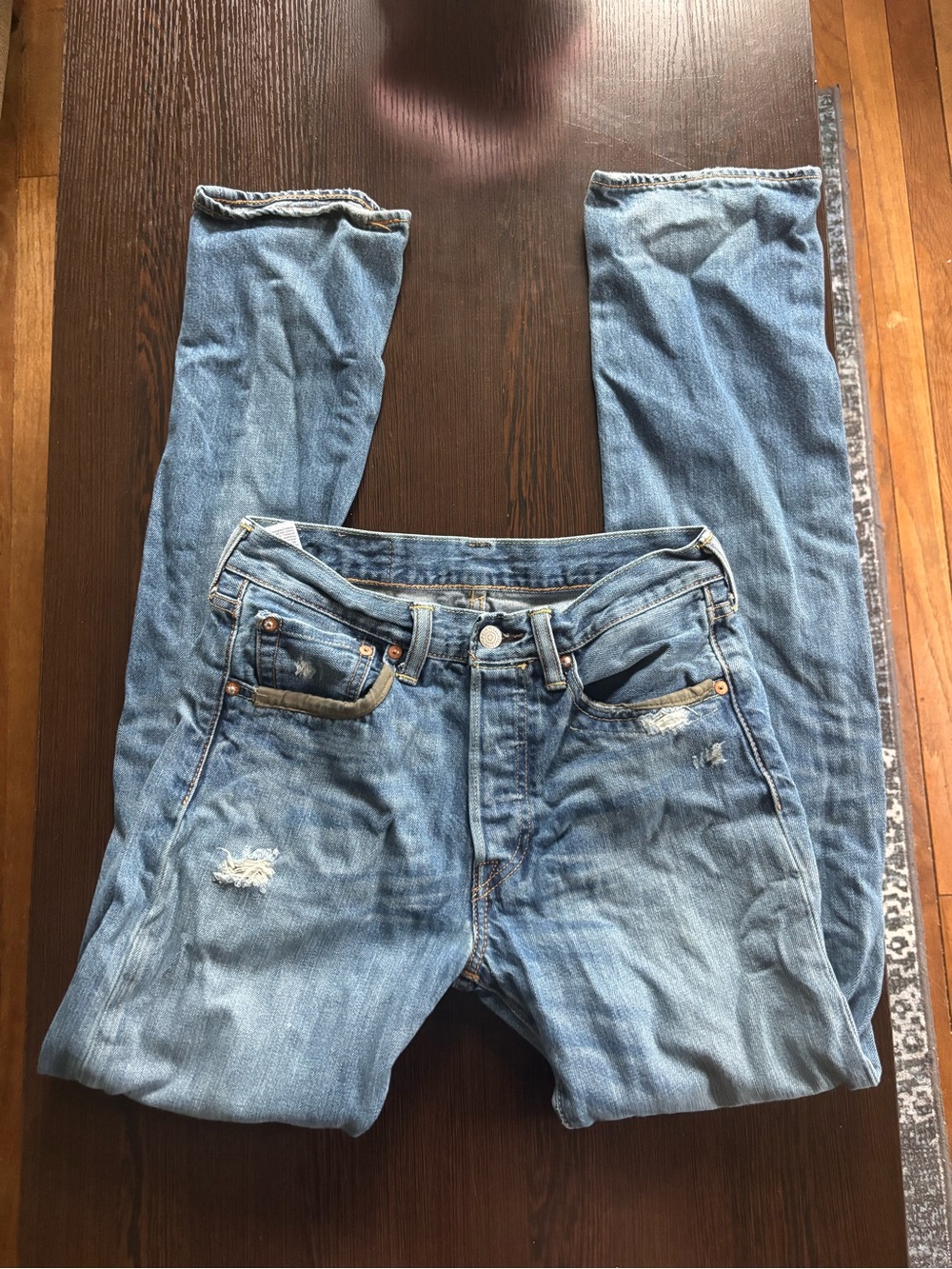 Levi’s Men’s 501 Original Fit Distressed Jeans W28 L34